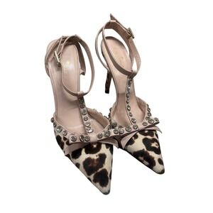 Kate Spade‎ New York Lydia Studded Calf Bow T Strap Heels Pumps Shoes 8 B